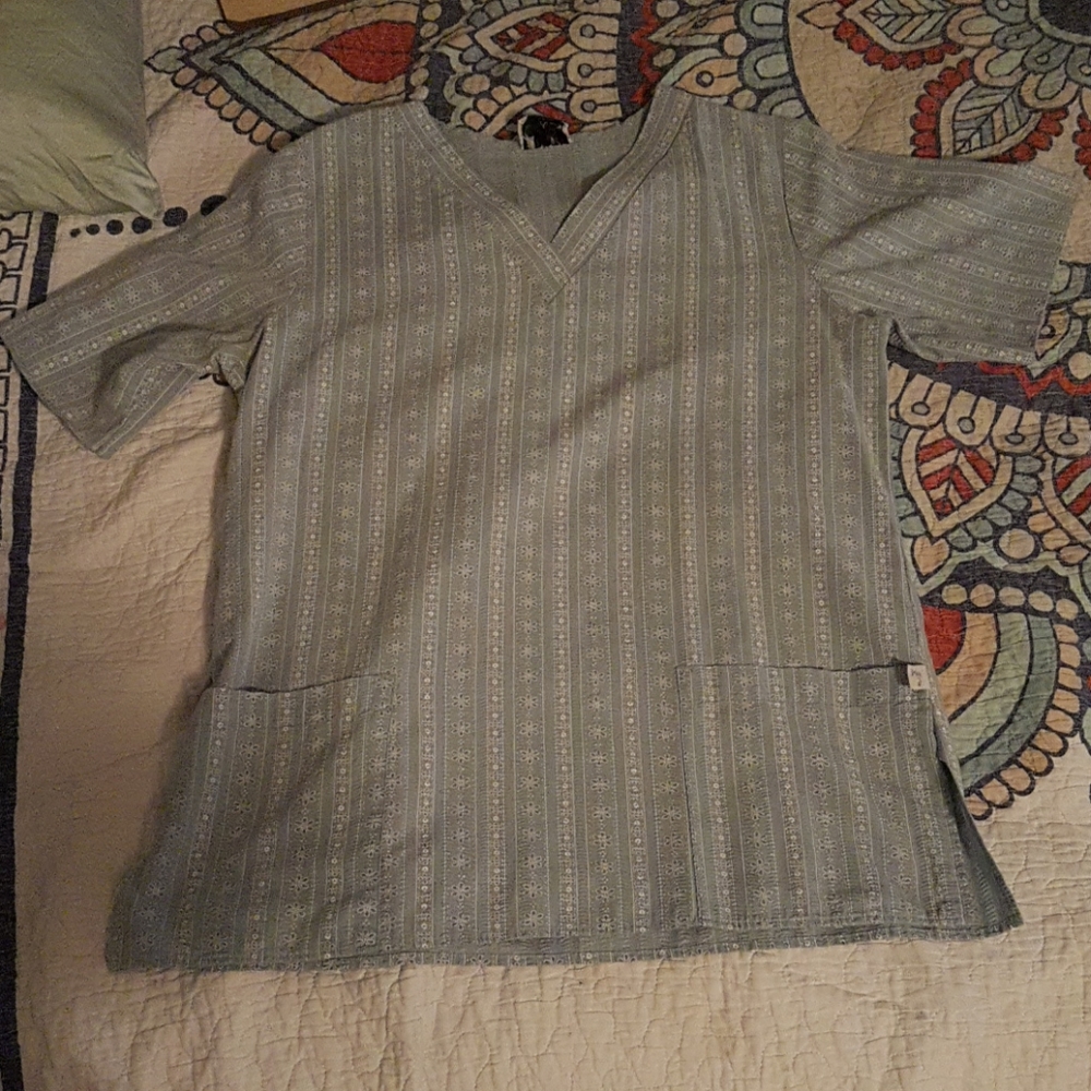 Blue scrub top